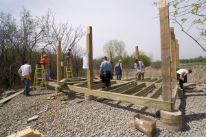 The outdoor classroom is taking shape